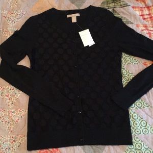 Banana Republic black polka dot cardigan